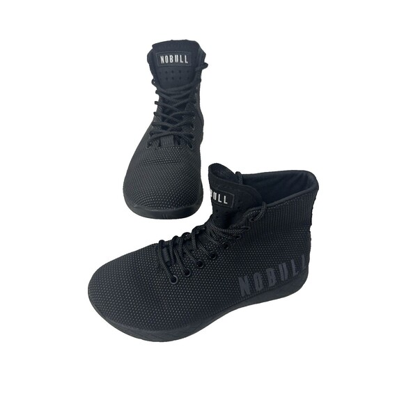 NOBULL Mens High Top Trainers Black Mesh Athletic Gym Sneakers Minimalist Style - Picture 1 of 16